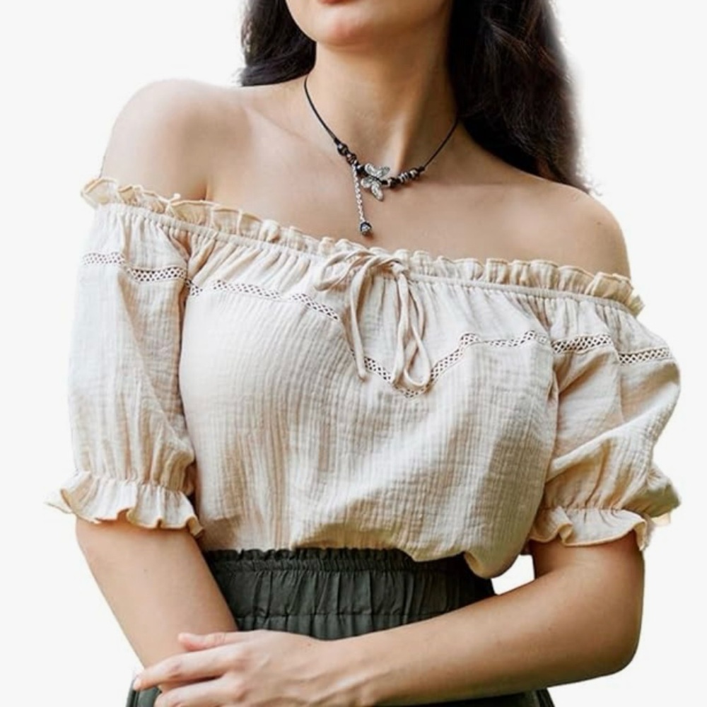 Scarlet Darkness Ren Faire Puff Sleeve Blouse